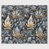 Crystal Luxe Bloemen Filigraan Wrapping Papier (Vlak)