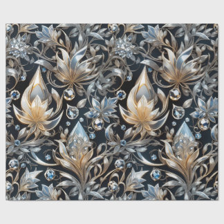 Crystal Luxe Bloemen Filigraan Wrapping Papier