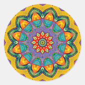 "Crystal Mandala Quilt" Ronde Sticker (Voorkant)