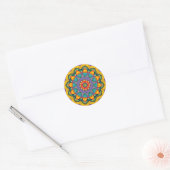"Crystal Mandala Quilt" Ronde Sticker (Envelop)