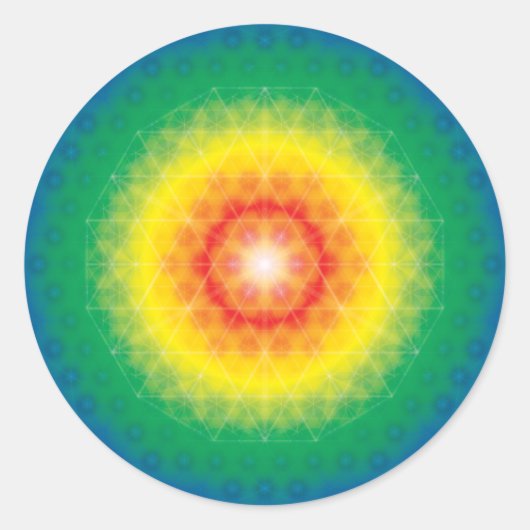 Crystal Mandala Ronde Sticker (Voorkant)