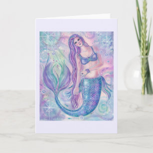 Crystal mermaid art wenskaart van Renee Lavoie Kaart