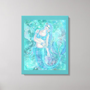 Crystal Mermaid dromen van Renee Lavoie Canvas Afdruk