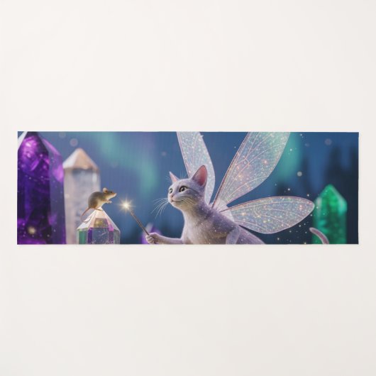 Crystal Mice and Cat Fairy Garden Yogamat (Voorkant (horizontaal))
