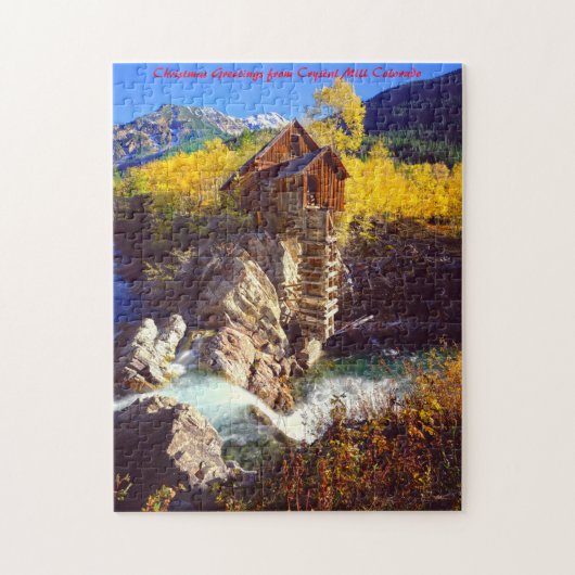 Crystal Mill Colorado.Kerstgroeten Legpuzzel (Verticaal)