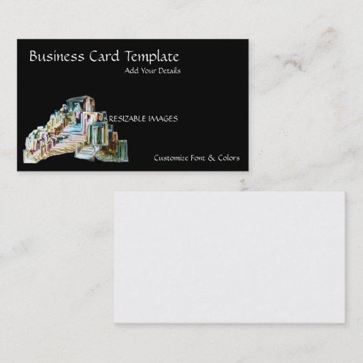 Crystal Mineral Bismuth Visitekaartje (Voorkant / Achterkant)