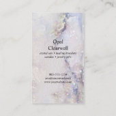 Crystal Mineral Quartz Sparkle Waterverf Verticaal Visitekaartje (Achterkant)