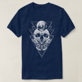 Crystal Moon and Death Moth Mystic Pagan Skeleton T-shirt (Design voorkant)