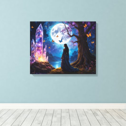 Crystal Moon River Canvas Afdruk (Insitu (Houten vloer))