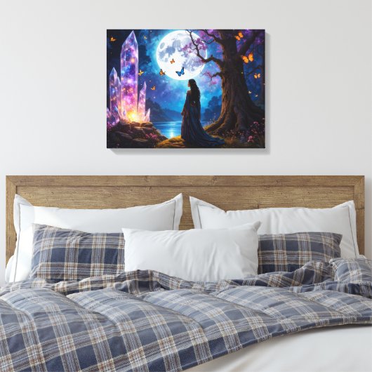 Crystal Moon River Canvas Afdruk (Insitu (Slaapkamer))