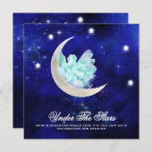*~* CRYSTAL MOON STARS RSVP Website AR14 Wedding Kaart (Voorkant / Achterkant)
