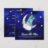 *~* CRYSTAL MOON STARS Website AR14 RSVP Wedding Kaart (Voorkant / Achterkant)