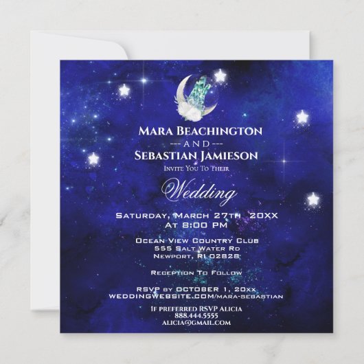 *~* CRYSTAL MOON STARS Website AR14 RSVP Wedding Kaart (Achterkant)
