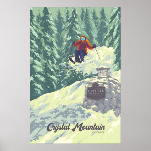 Crystal Mountain Michigan USA Skigebied Reizen Poster