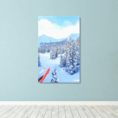 Crystal Mountain Ski Resort, nabij Mt. Rainier 2 Canvas Afdruk (Insitu (Houten vloer))