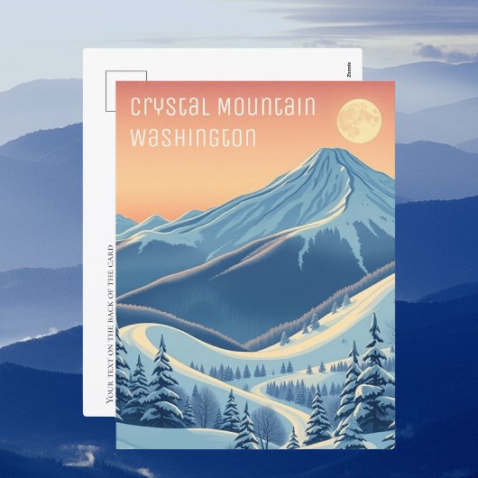 Crystal Mountain Washington Ski vakantie Briefkaar Briefkaart