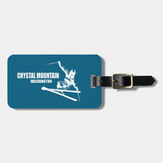 Crystal Mountain Washington Skier Bagagelabel (Voorkant horizontaal)
