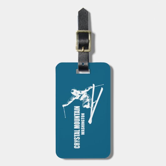 Crystal Mountain Washington Skier Bagagelabel (Voorkant verticaal)