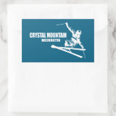 Crystal Mountain Washington Skier Rechthoekige Sticker (Tas)