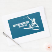 Crystal Mountain Washington Skier Rechthoekige Sticker (Envelop)