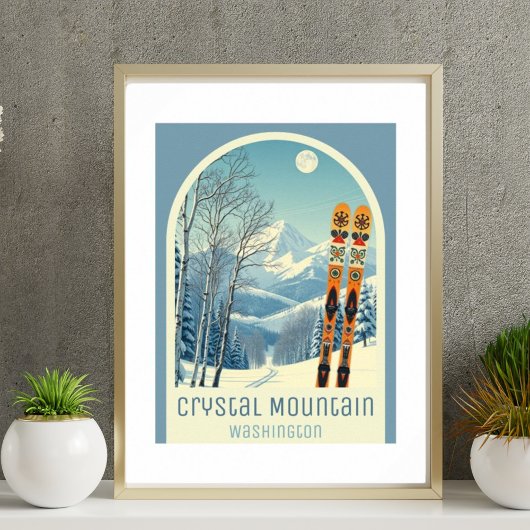 Crystal Mountain Washington skioord Poster
