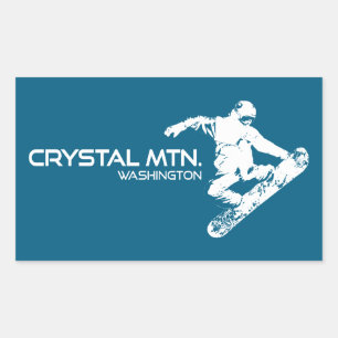 Crystal Mountain Washington Snowboarder Rechthoekige Sticker