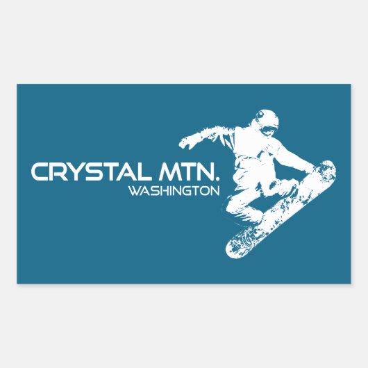 Crystal Mountain Washington Snowboarder Rechthoekige Sticker (Voorkant)