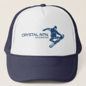 Crystal Mountain Washington Snowboarder Trucker Pet (Voorkant)
