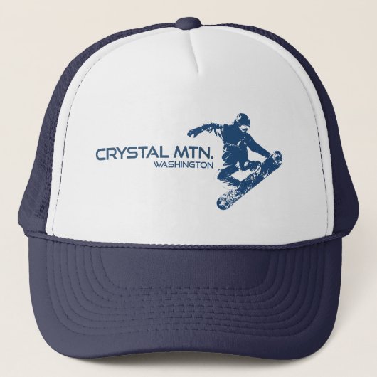 Crystal Mountain Washington Snowboarder Trucker Pet (Voorkant)