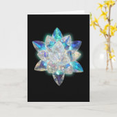 Crystal op zwart Wenskaart Kaart (Gele Bloem)