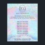 crystal opal FAUX iridescent Flyer<br><div class="desc">schoonheidssalon professionele make - up kunstenaar flyer</div>