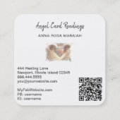 *~* Crystal Opal Heart QR Angel Wings AP78 Warm Vierkante Visitekaartje (Achterkant)