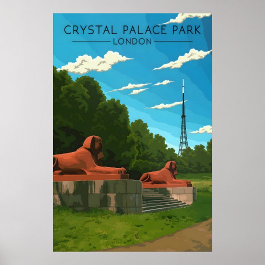 Crystal Palace Park Londen Reisposter Poster (Voorkant)