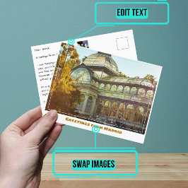 Crystal Palace Retiro in Madrid Spanje Modern Briefkaart