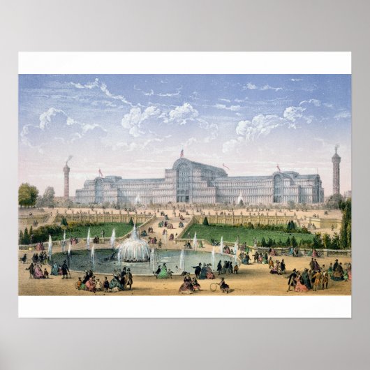 Crystal Palace, Sydenham, c.1862 (kleurenlitho) Poster (Voorkant)