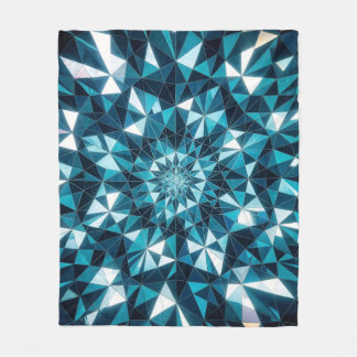 Crystal pattern Ocean Hues Kaleidoscope Pattern Fleece Deken