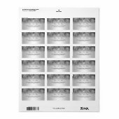 Crystal Pearl Sneeuwvlok Zilver Adreslabel Etiket (Full Sheet)