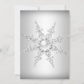 Crystal Pearl Snowflake Silver Winter Wedding Kaart (Achterkant)