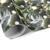 Crystal Penguin Ornament op Pine Tree Cadeaupapier (Rol Hoek)