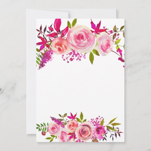 Crystal Pink Peach Rozen Waterverf Vrijgezellenfee Kaart (Achterkant)