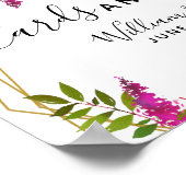 crystal Pink Rozen cards & cadeaubruiloft Poster (Hoek)