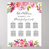 crystal Pink Rozen Table planparty/bruiloft Poster (Voorkant)