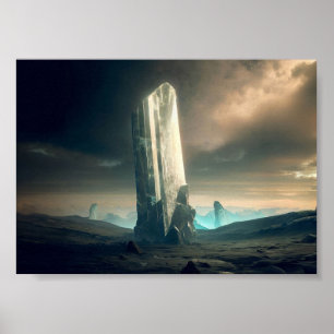 Crystal Planet in de ruimte Poster