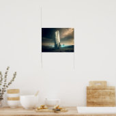 Crystal Planet in de ruimte Poster (Keuken)