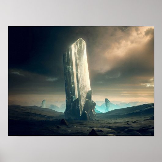 Crystal Planet in de ruimte Poster (Voorkant)