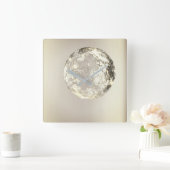 Crystal Planet Universum Gold Sepia Concept Modern Vierkante Klok (Huis)