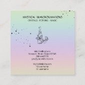 *~* Crystal Potions Luna Moth Stars Pastel Rainbow Vierkante Visitekaartje (Achterkant)