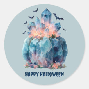 Crystal Pumpkin Halloween Ronde Sticker