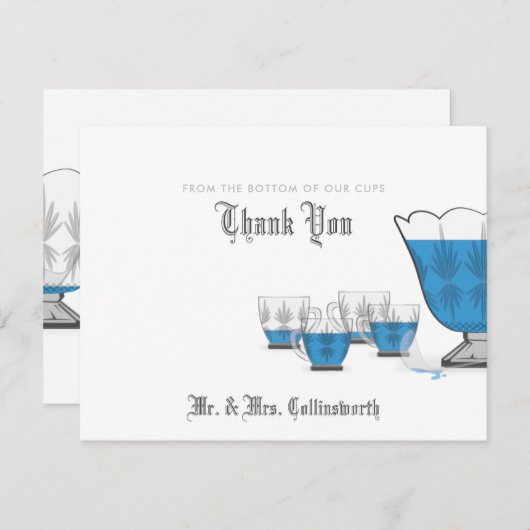 Crystal Punch Bowl Hartelijk dank Bedankkaart (Voorkant / Achterkant)