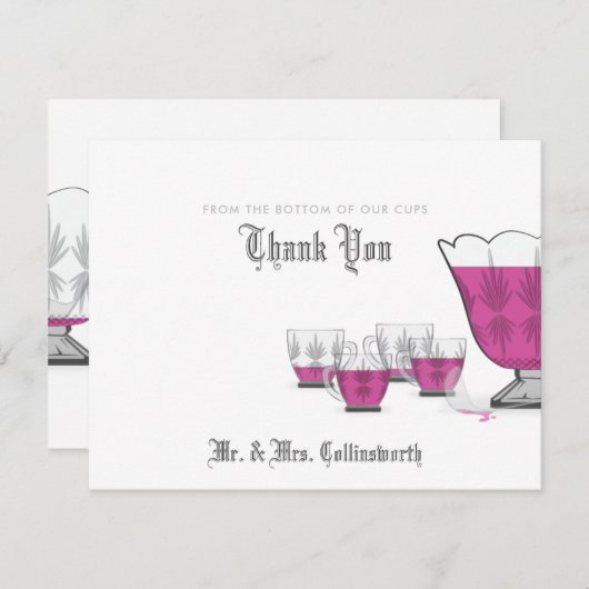 Crystal Punch Bowl Hartelijk dank Bedankkaart (Voorkant / Achterkant)